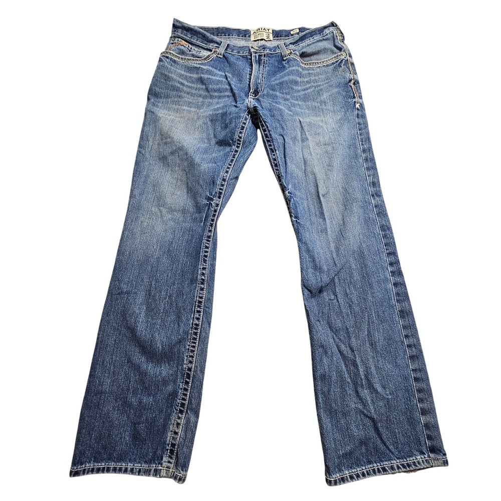 Ariat M4 Coltrane Relaxed Boot Cut Jeans Mens 38x34 Blue Durango Wash Denim *